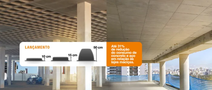 As novas dimensões das Fôrmas Atex geram uma economia de até 31% no uso de concreto e aço (Atex)