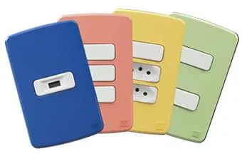 Tomadas e interruptores funcionais e personalizáveis