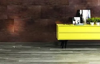 Revestimentos vinílicos 100% recicláveis imitam cimento, aço e pedra