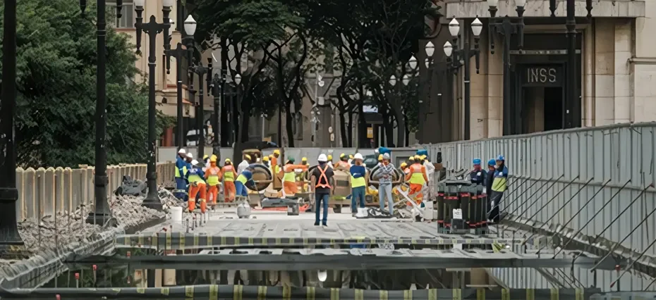 Viaduto Santa Ifigênia estava sofrendo com infiltrações e deterioração (Foto: Fernando Genaro)