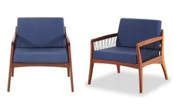 Poltrona Sardenha tem estrutura em madeira maciça de Eucalipto