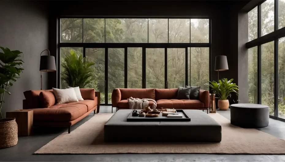 Ambiente interno com paredes revestidas com ARCH LISCIO.