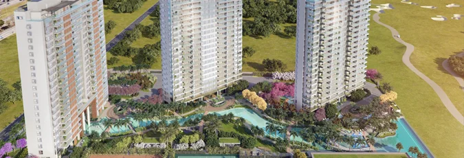 foto aérea do condomínio de luxo carioca Atlântico Golf