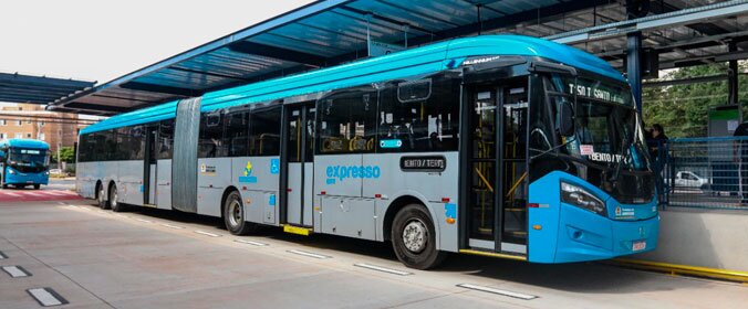 imagem do brt, o novo tipo de ônibus, que será implantado na região do abc