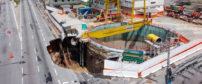 cratera em são paulo na linha 6 laranja do metrô