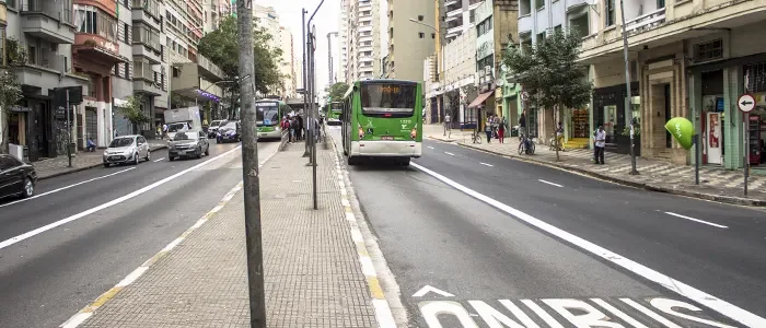 Corredor de ônibus no centro de São Paulo