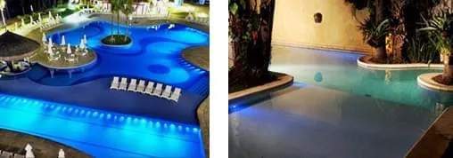 Iluminação por Fibra Ótica e LEDs valorizam diferentes projetos de piscinas