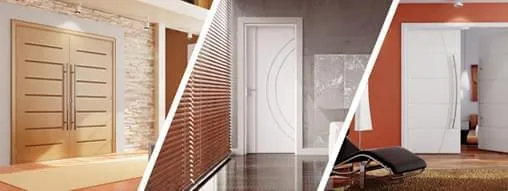 Beleza e conceito moderno em linhas completa de portas de madeira natural