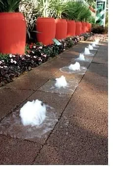 Piso drenante na cor Portocale com fonte de água