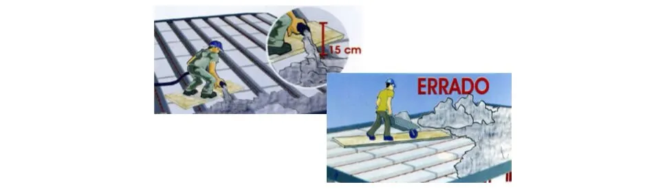 Montagem de laje com lajotas em EPS