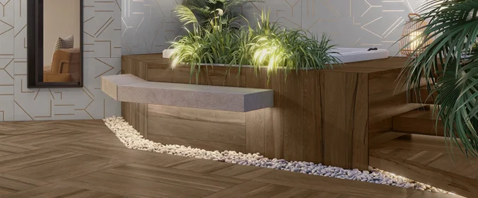 foto da cerâmica inspirada em madeira da Helena Porcelanatos