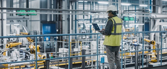 trabalhador em uma indústria de carros 