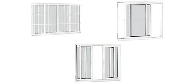 Janelas de correr sem divisão e sem bandeira projetante