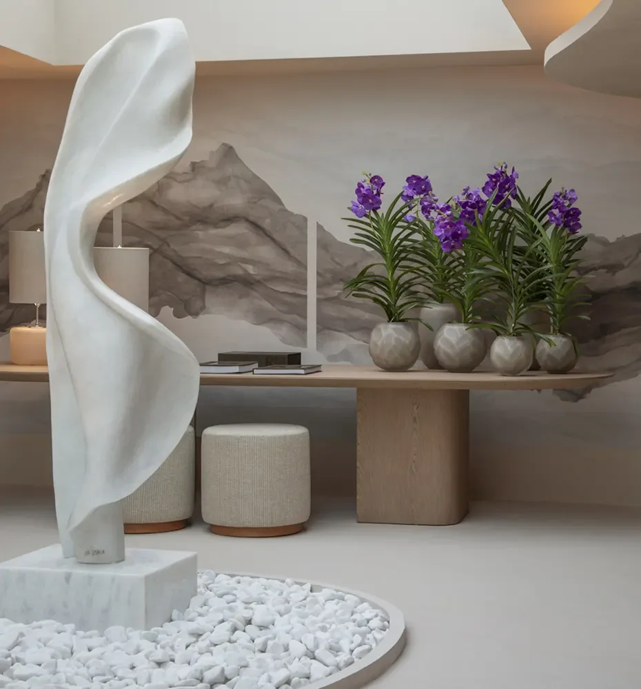 Espaço do arquiteto Roberto Migotto na mostra Viver com Arte, da Artefacto